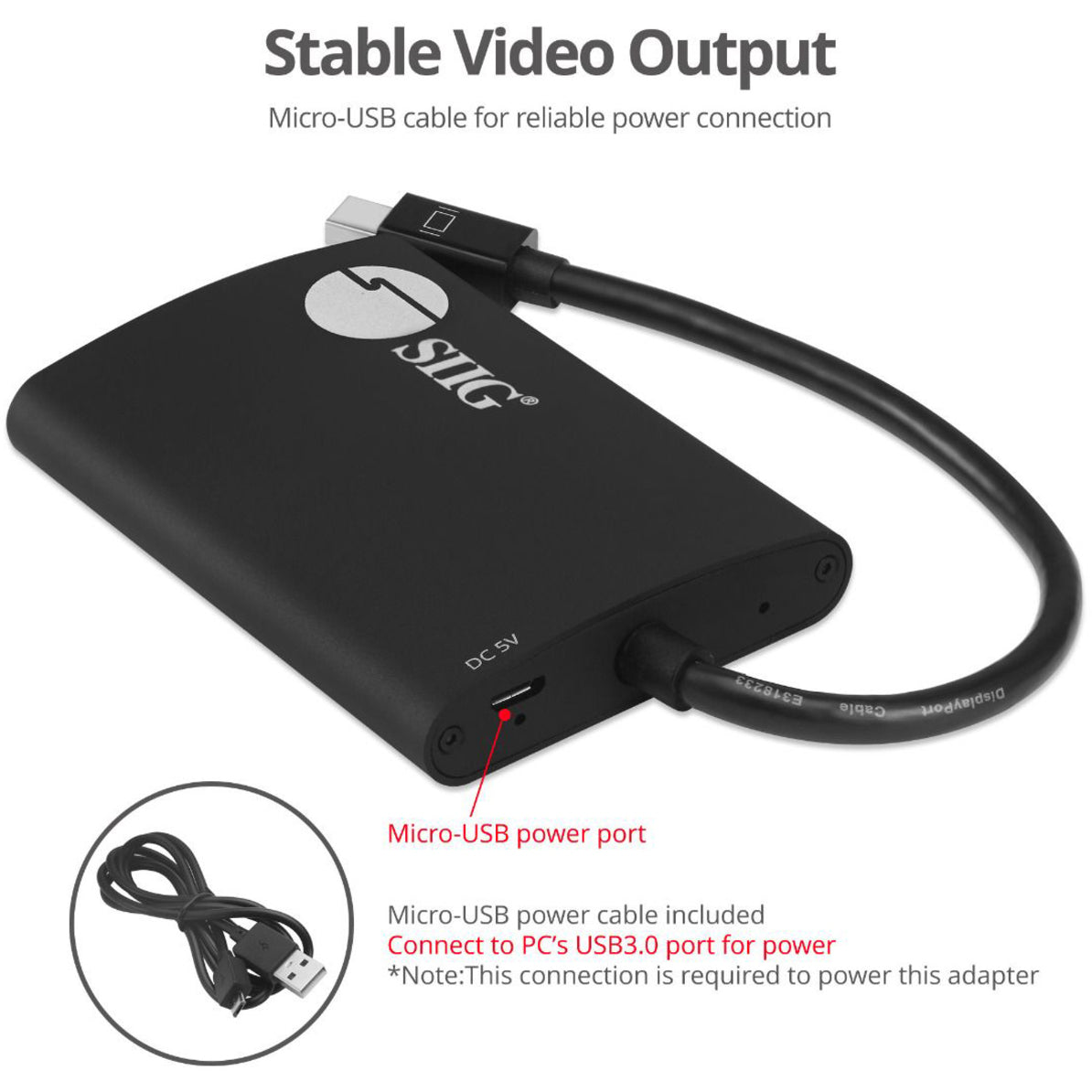 SIIG 4K 2 Ports Mini DisplayPort 1.2 to HDMI MST Splitter
