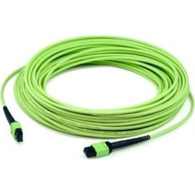 AddOn 10m MPO-16 (Female) to MPO-16 (Female) 12-Strand Lime Green OM5 Crossover Fiber OFNR (Riser-Rated) Patch Cable