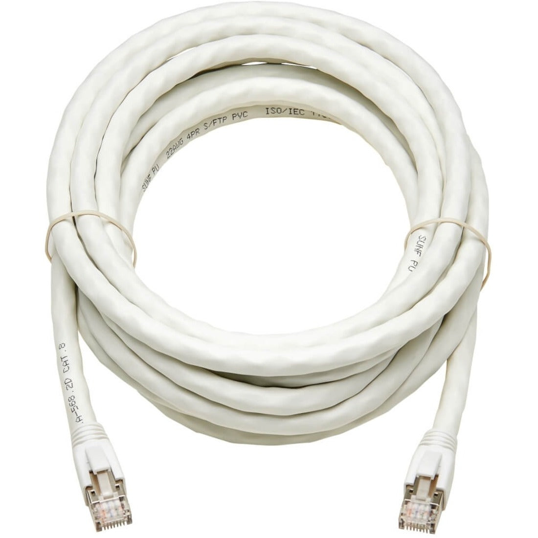 Tripp Lite Cat8 25G/40G Certified Snagless Shielded S/FTP Ethernet Cable (RJ45 M/M) PoE White 15 ft. (4.57 m)