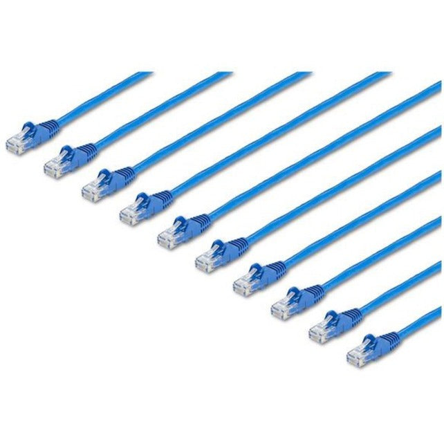 StarTech.com 7 ft. CAT6 Ethernet Cable - 10 Pack - ETL Verified - Blue CAT6 Patch Cord - Snagless RJ45 Connectors - 24 AWG - UTP
