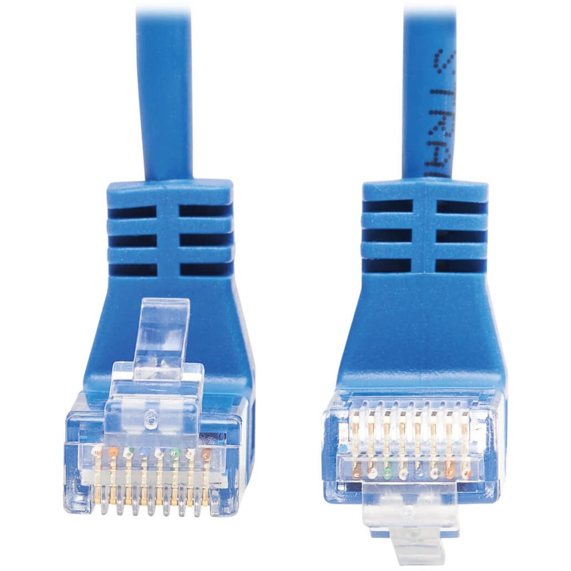 Tripp Lite Up/Down-Angle Cat6 Gigabit Molded Slim UTP Ethernet Cable (RJ45 Up-Angle M to RJ45 Down-Angle M) Blue 2 ft. (0.61 m)