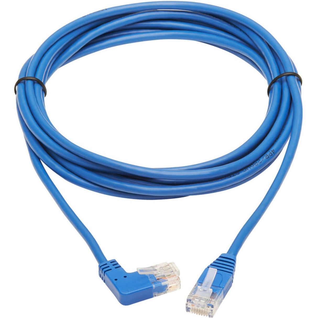 Tripp Lite Right-Angle Cat6 Gigabit Molded Slim UTP Ethernet Cable (RJ45 Right-Angle M to RJ45 M) Blue 10 ft. (3.05 m)