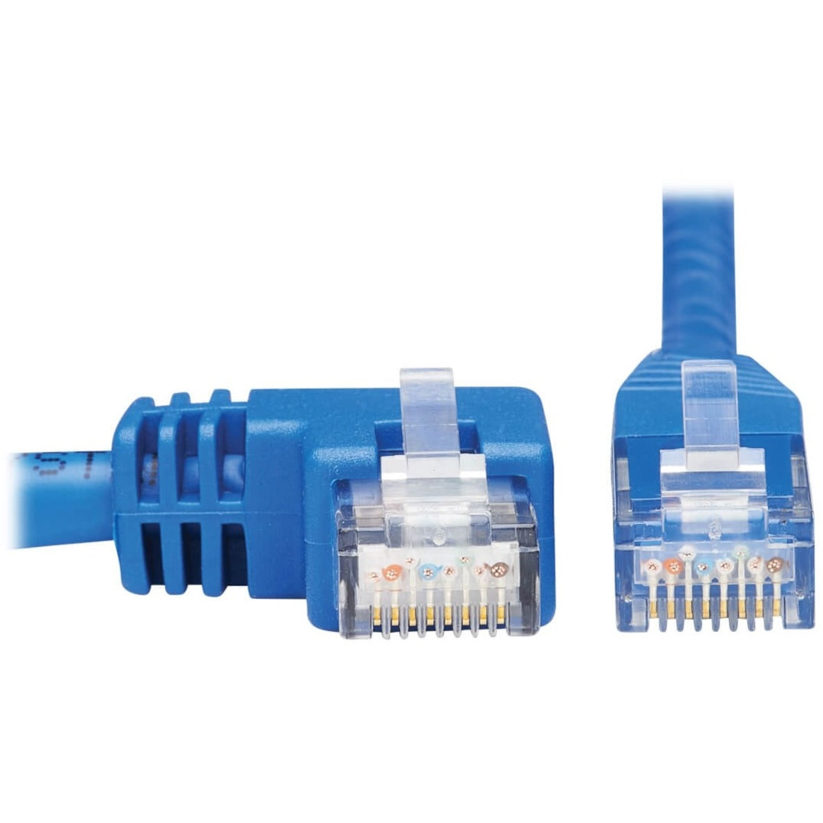 Tripp Lite Left-Angle Cat6 Gigabit Molded UTP Ethernet Cable (RJ45 Left-Angle M to RJ45 M) Blue 15 ft. (4.57 m)