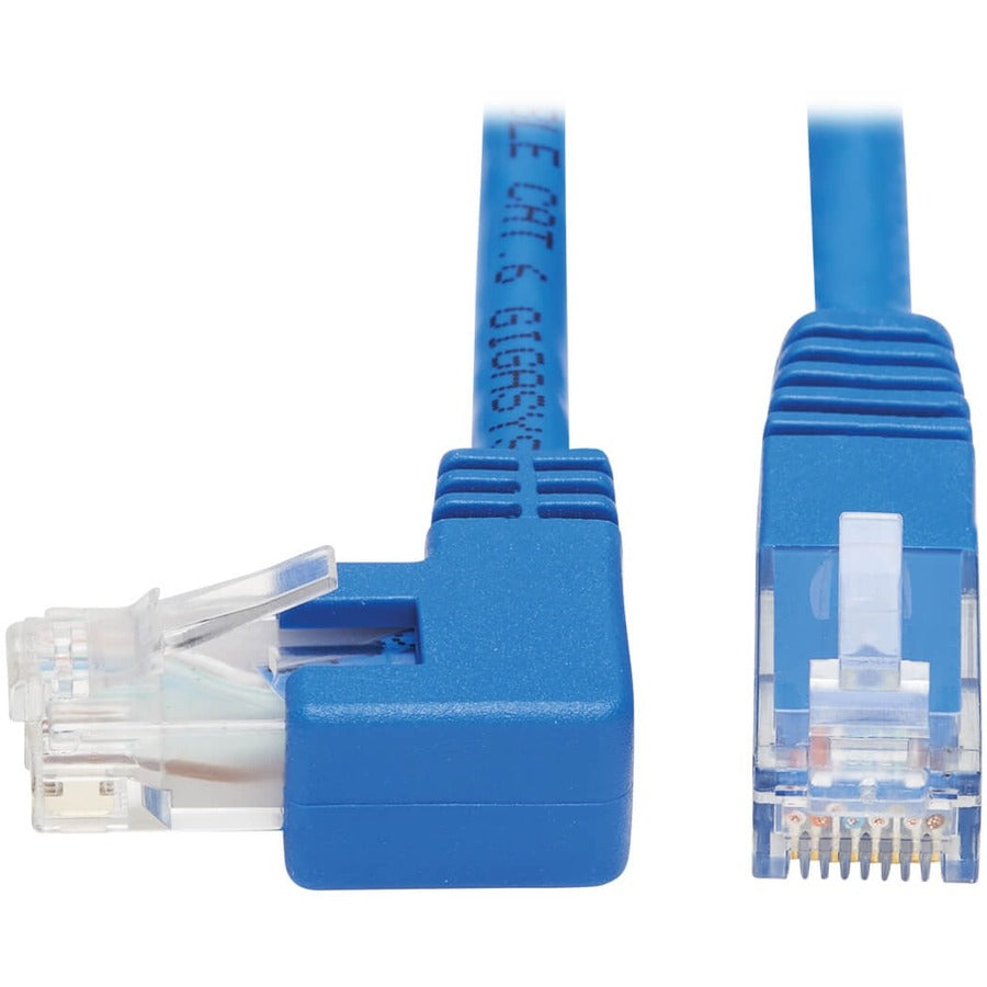 Tripp Lite Left-Angle Cat6 Gigabit Molded UTP Ethernet Cable (RJ45 Left-Angle M to RJ45 M) Blue 20 ft. (6.09 m)