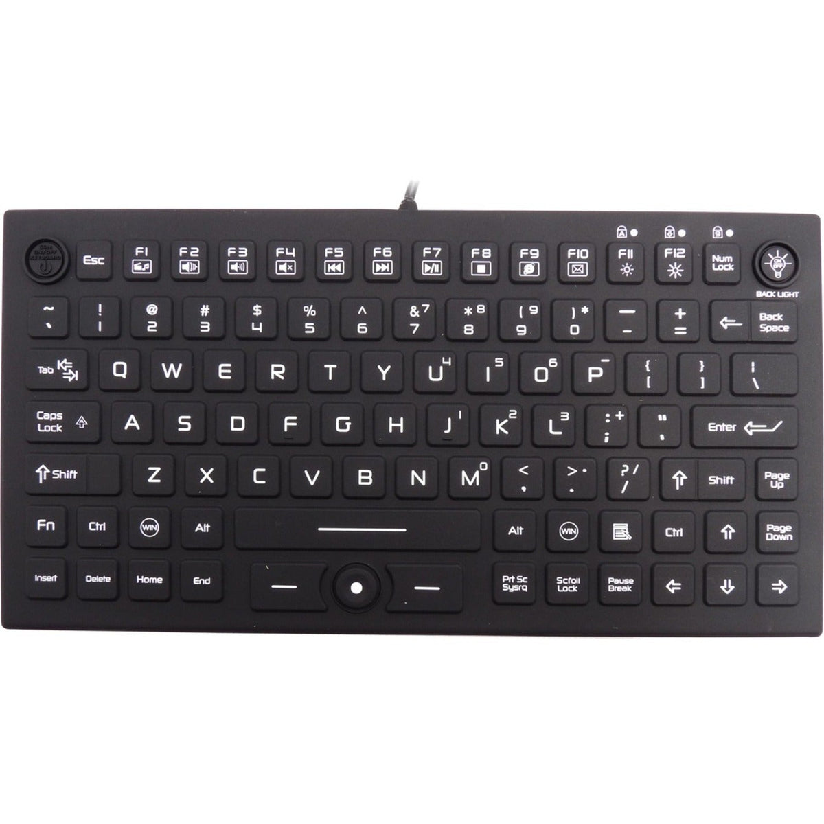 DSI WATERPROOF IP68 SILICONE COMPACT KEYBOARD W/ MOUSE POINTER BACKLIT