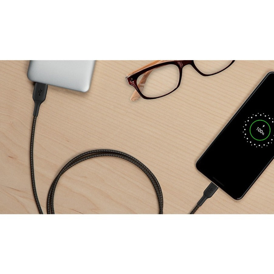 Belkin BoostCharge Braided USB-C to USB-A Cable (2 meter / 6.6 foot Black)