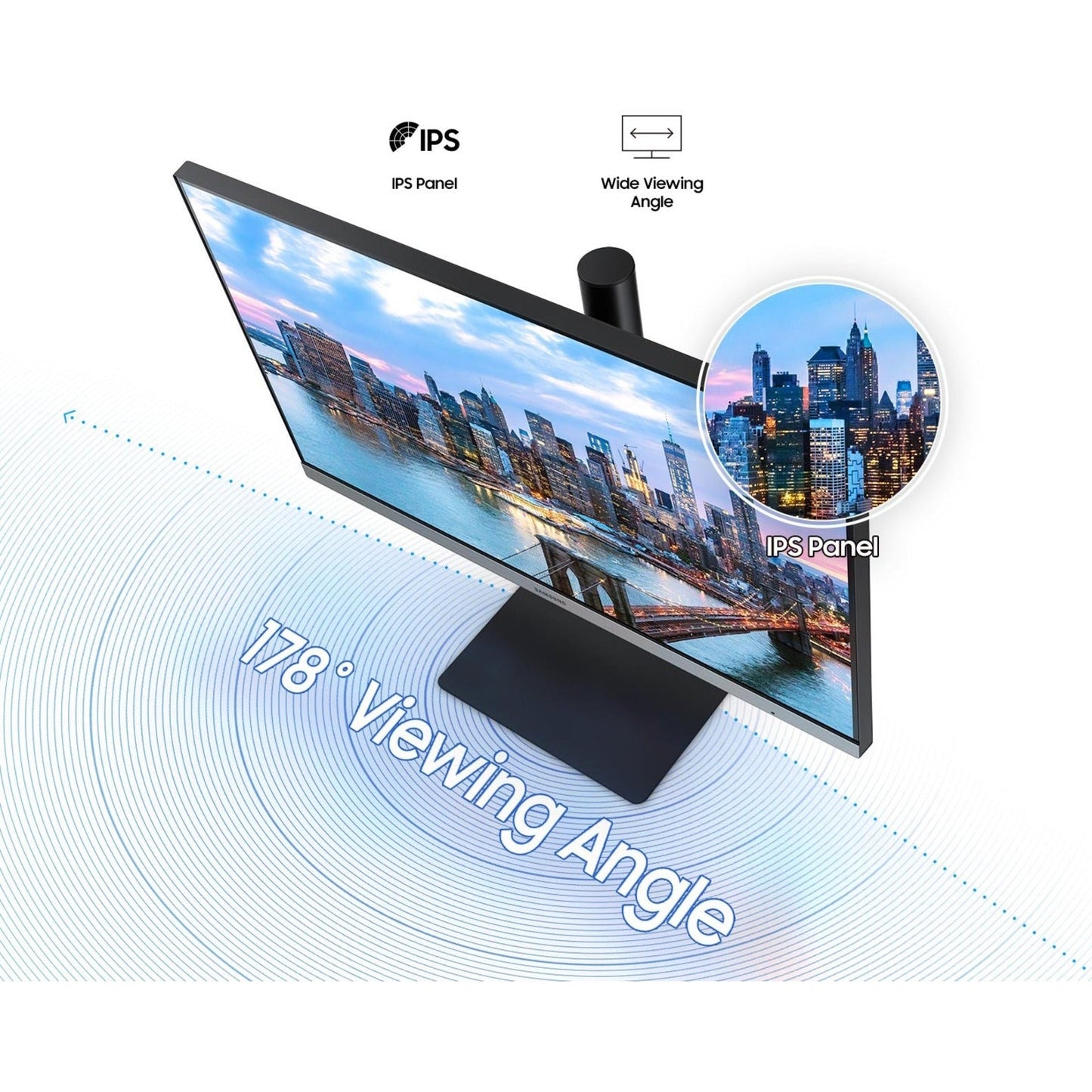 Samsung F24T650FYN 24" Full HD LCD Monitor - 16:9 - Dark Blue Gray