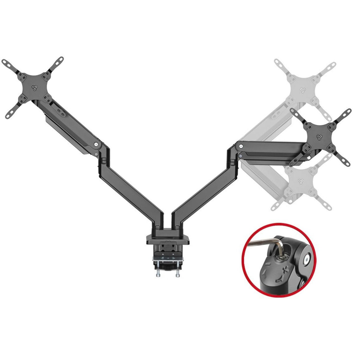 SIIG Dual Monitor Heavy-Duty Premium Aluminum Gas Spring Desk Mount - 17 to 35"