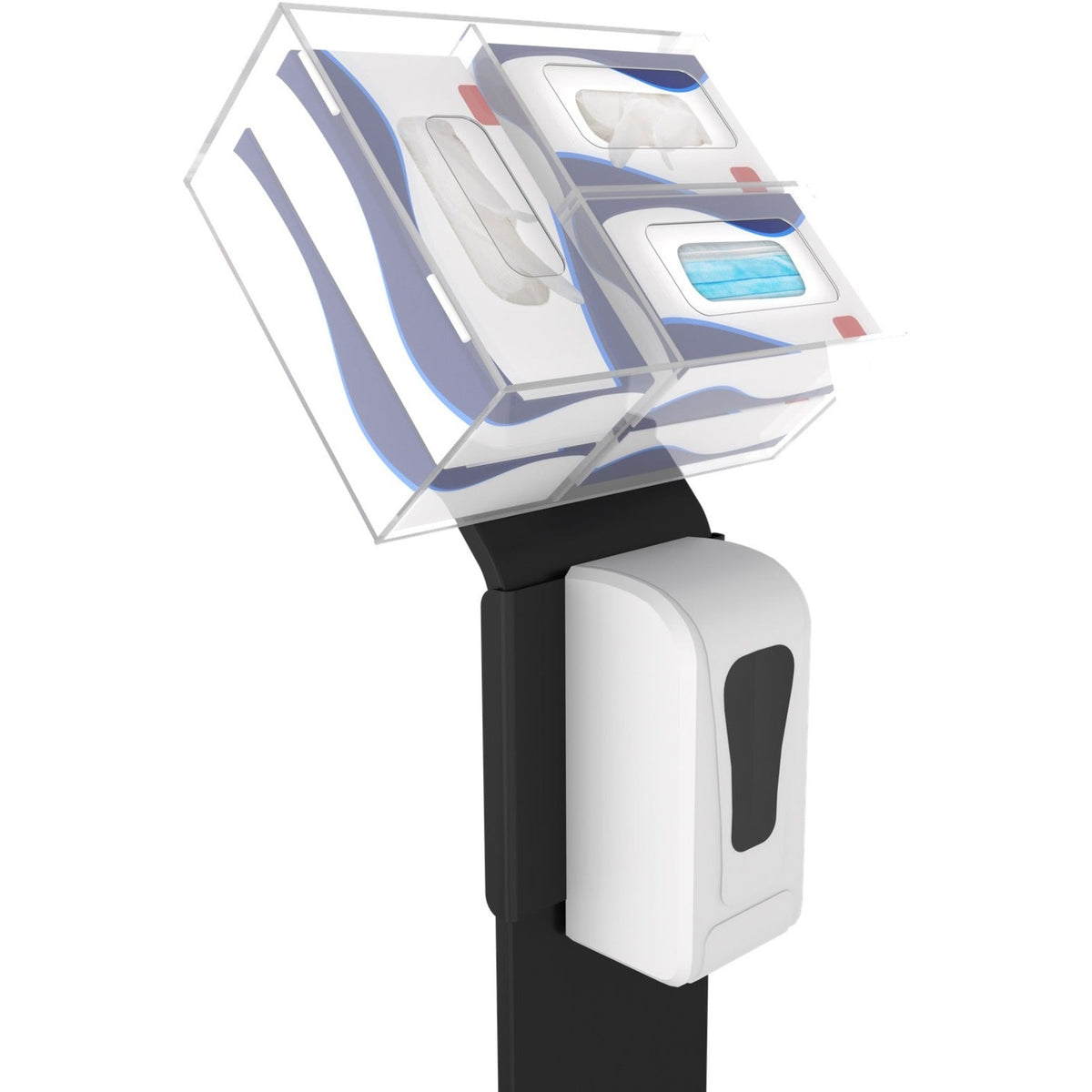 CTA Digital Premium Locking Sanitizing Station Stand (Black)