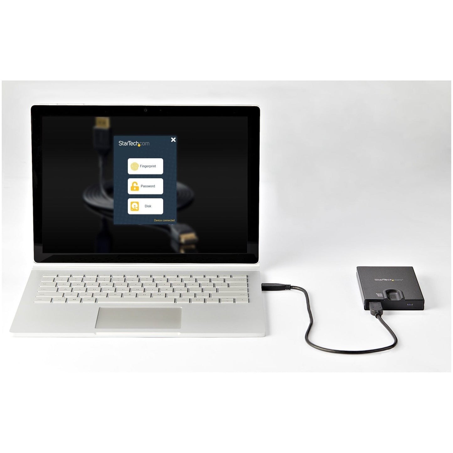 StarTech.com Biometric Enclosure - 256-bit AES Encrypted USB 3.0 External Hard Drive Enclosure 2.5" SATA HDD/SSD - Fingerprint & Password