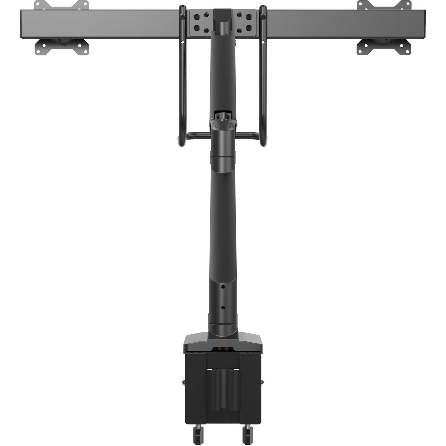 StarTech.com Desk Mount Dual Monitor Arm Ergonomic VESA Mount 32" (17.6lb/8kg) Displays Crossbar Handle for Full Motion C-Clamp/Grommet
