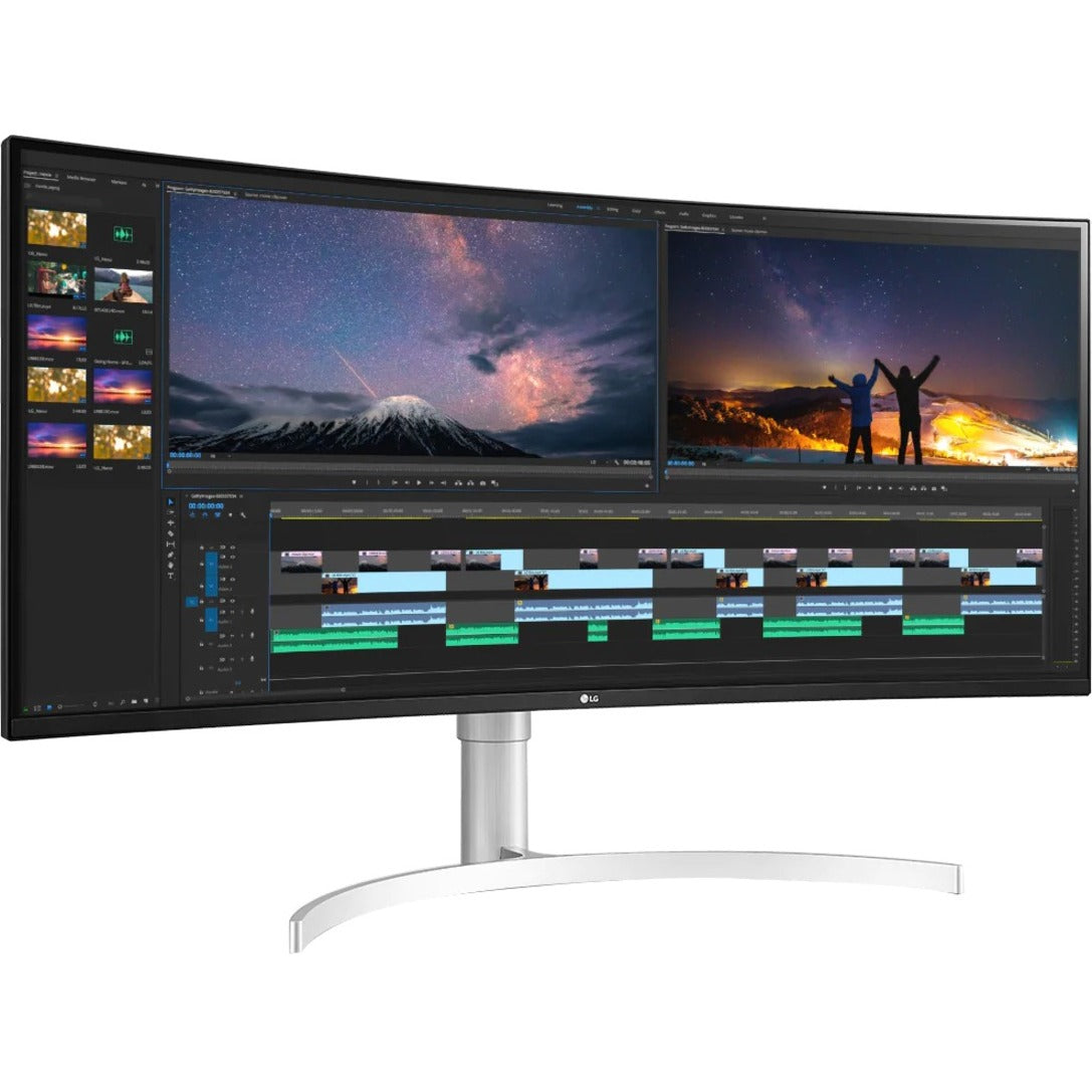 LG Ultrawide 38BN95C-W 38" UW-QHD+ Curved Screen Gaming LCD Monitor - 21:9 - Textured Black Textured White Silver