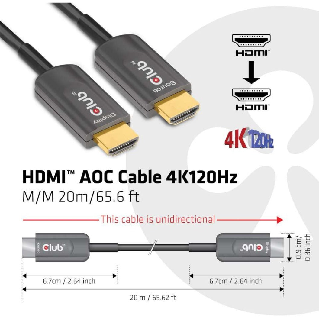 Club 3D HDMI AOC Cable 4K120Hz M/M 20m/65.6 ft