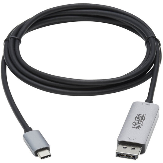 Tripp Lite USB-C to DisplayPort 1.4 Active Adapter Cable (M/M) UHD 8K Black/Silver 3 ft. (0.9 m)