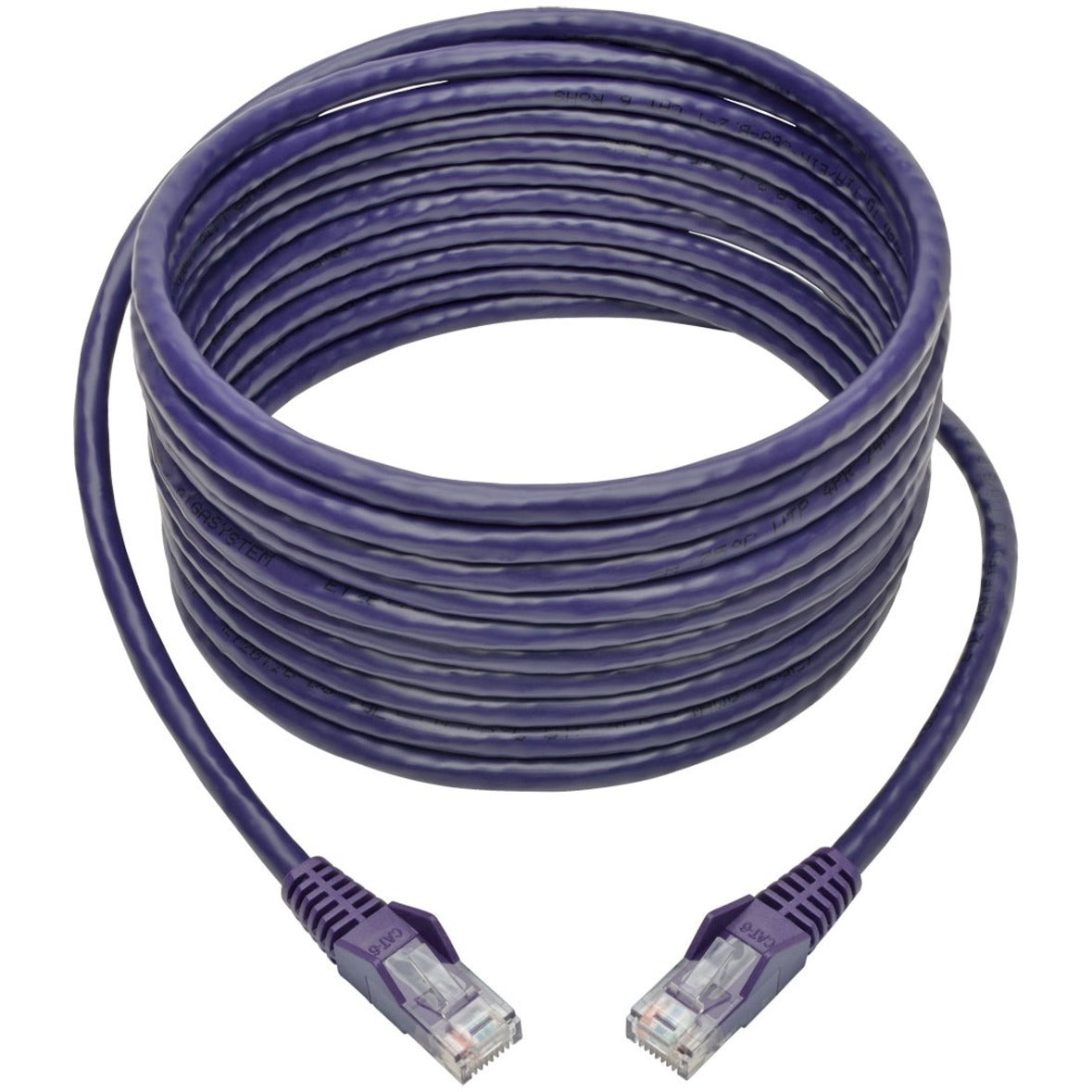 Tripp Lite Cat6 Gigabit Snagless Molded (UTP) Ethernet Cable (RJ45 M/M) PoE Purple 20 ft. (6.09 m)