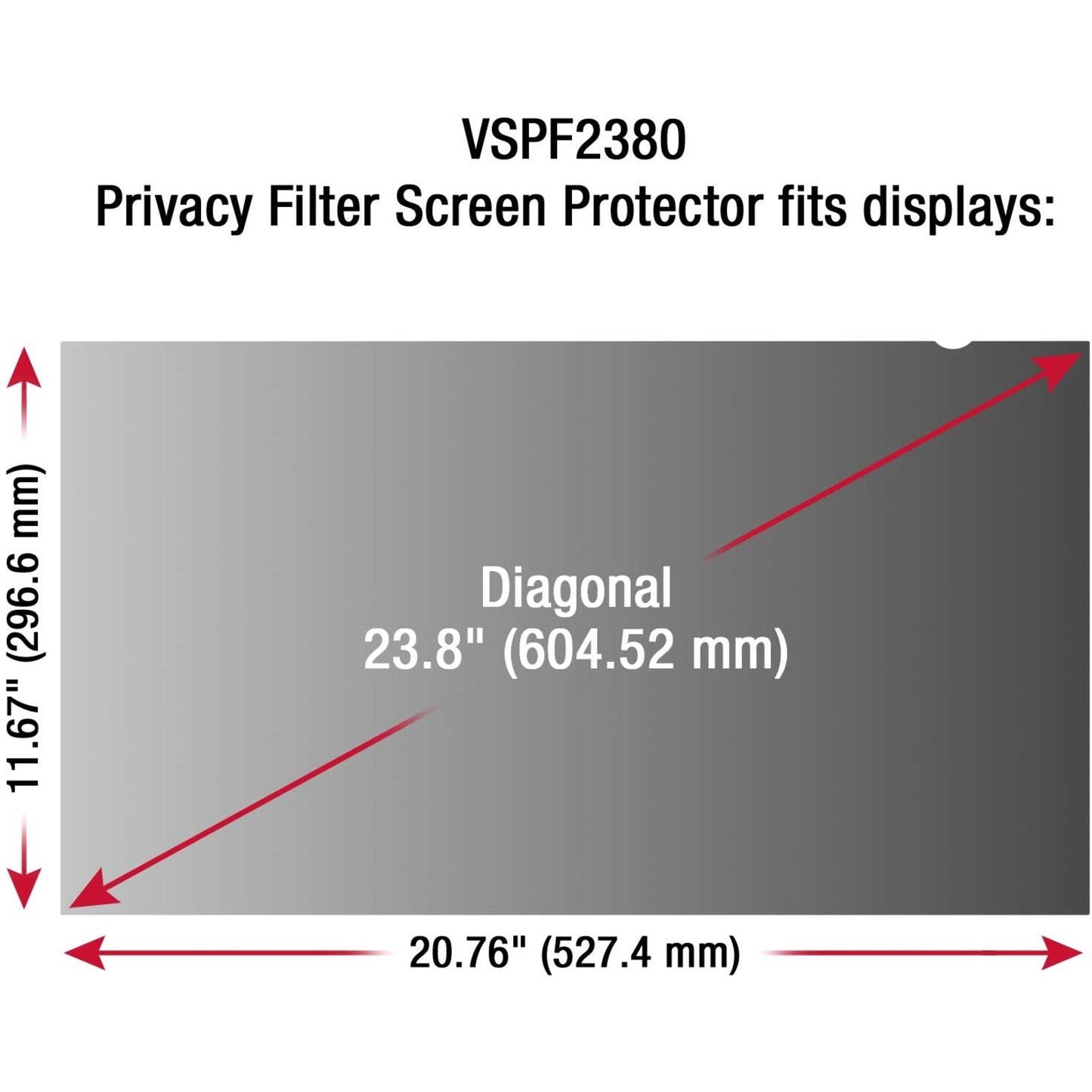 Viewsonic VP-PF-3400 - Privacy Filter Screen Protector Clear Black