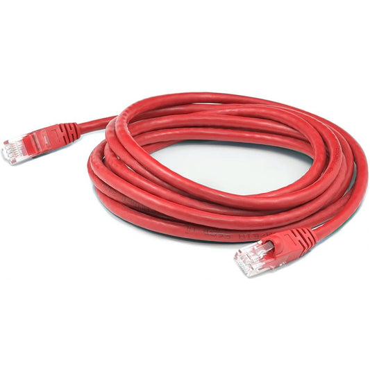 AddOn 100ft RJ-45 (Male) to RJ-45 (Male) Straight Red Cat6A UTP PVC Copper Patch Cable