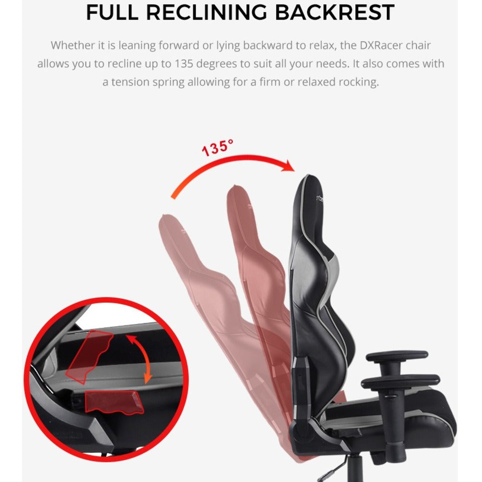 DXRacer Racing Series Conventional Strong Mesh and PU Leather RAA106/NG