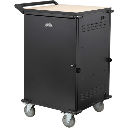 Tripp Lite Locking Storage Cart for Mobile Devices Laptops Chromebooks and AV Equipment - Black
