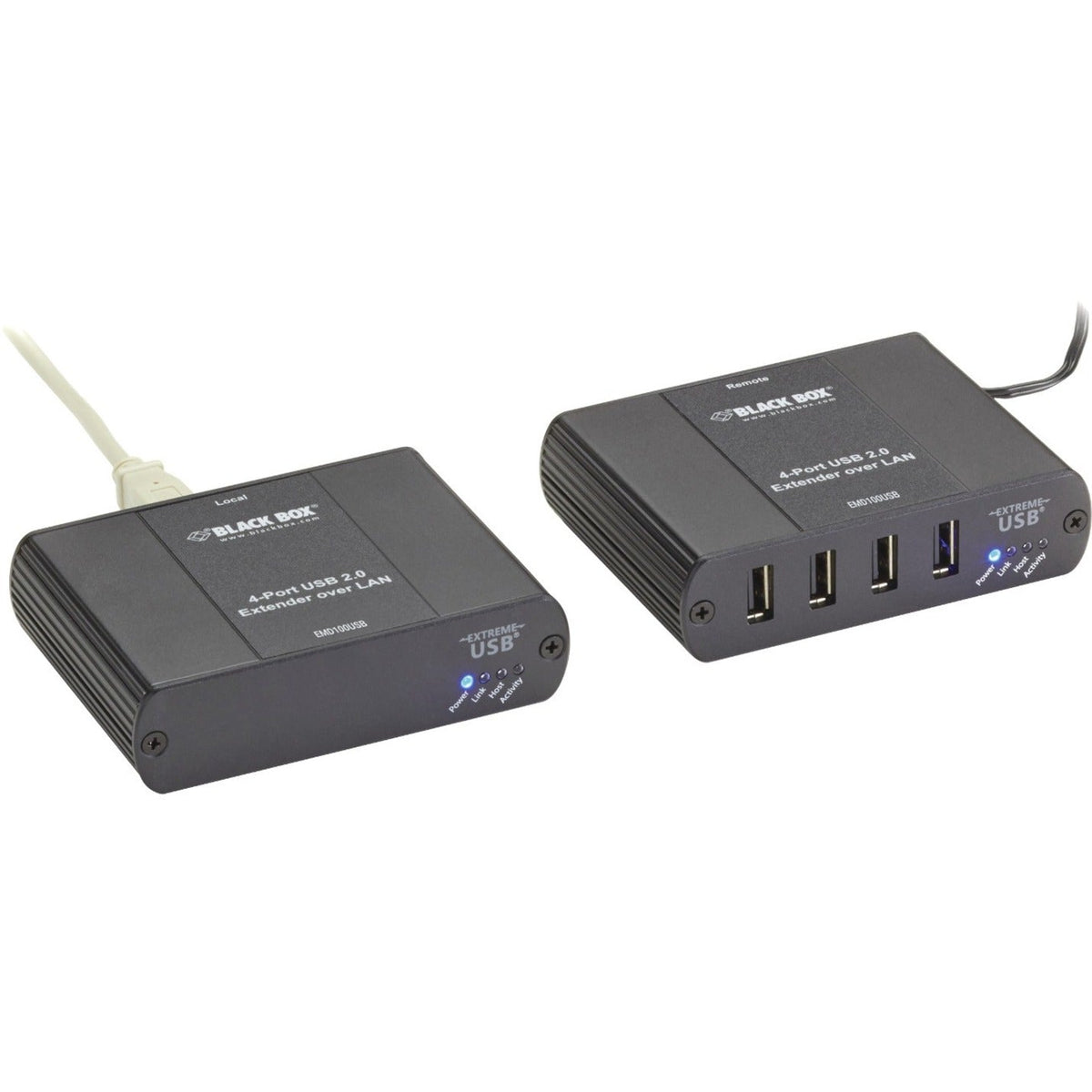 Black Box KVM-over-IP Switchable Extender Kit - LAN 4-Port 100m