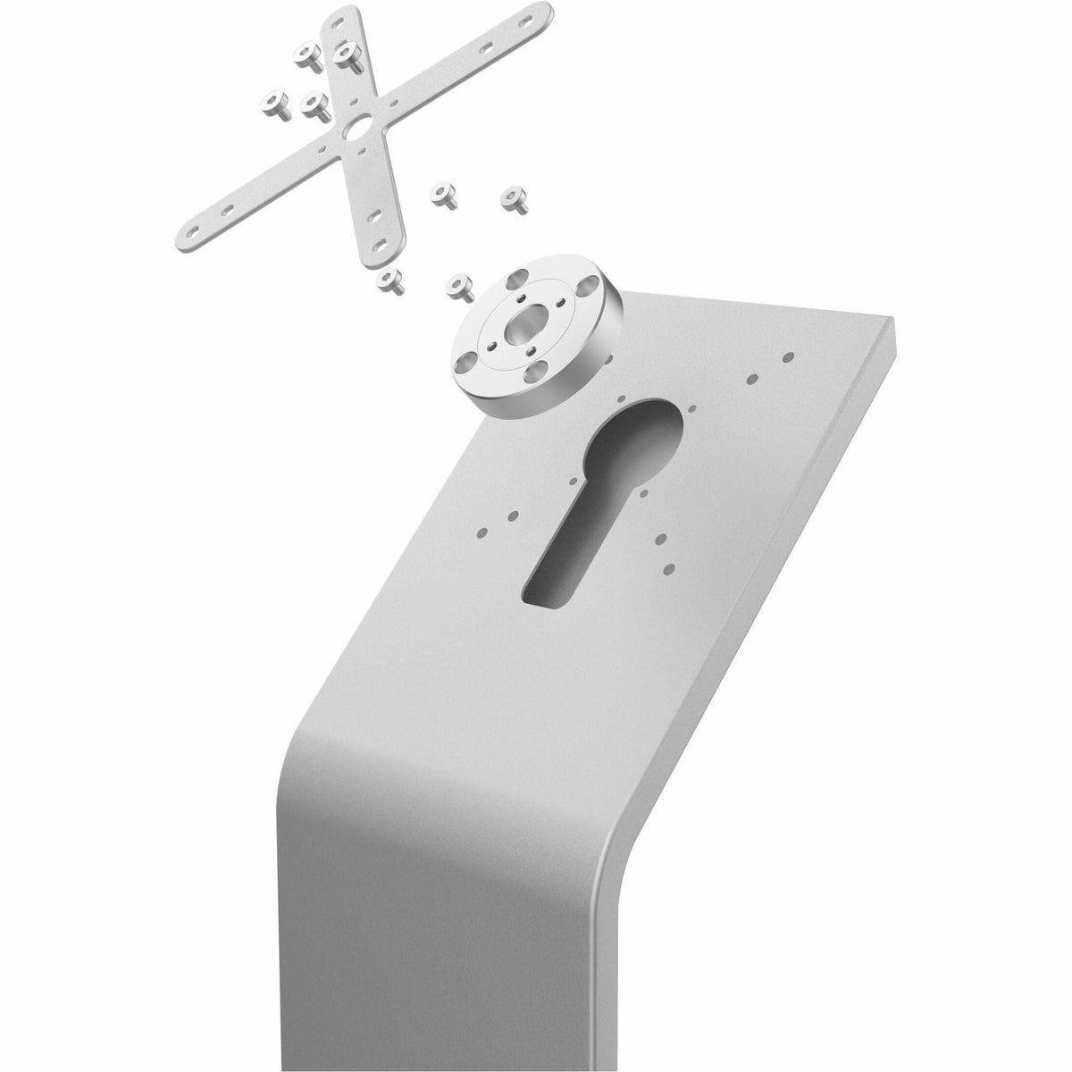 CTA Digital Premium Locking Floor Stand & Enclosure for iPad 10th Gen 10.9â€Â³ & More (Silver)