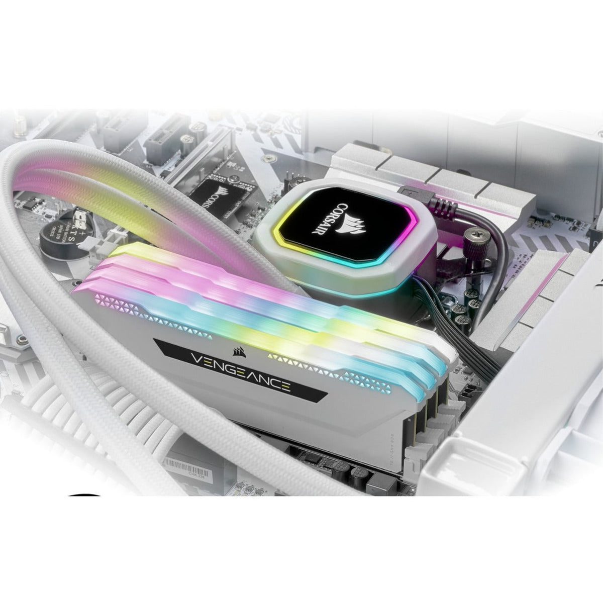 Corsair Vengeance RGB Pro SL 16GB (2 x 8GB) DDR4 DRAM 3200MHz C16 Memory Kit - White