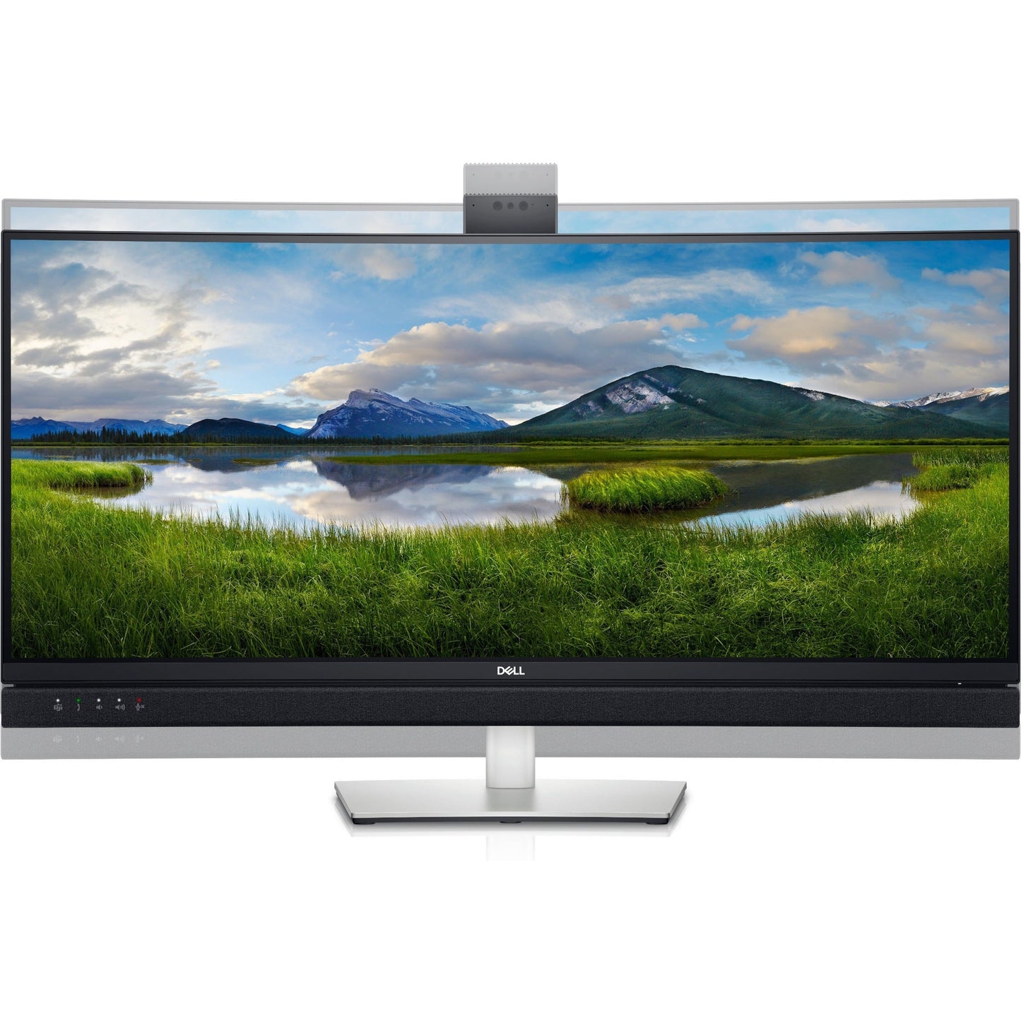Dell C3422WE 34.1" Webcam WQHD Curved Screen LCD Monitor - 21:9 - Platinum Silver