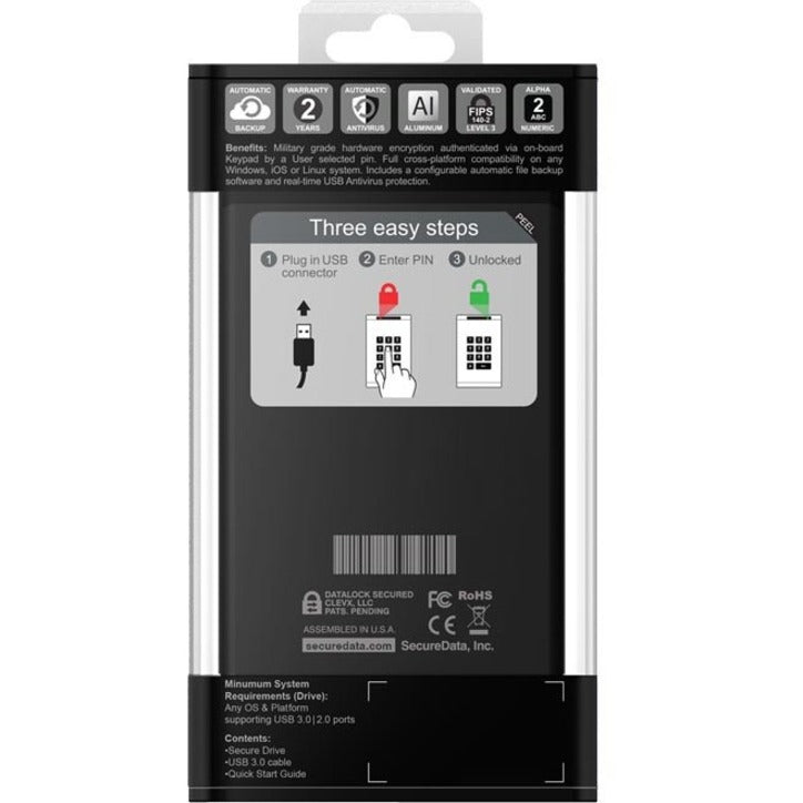 SecureDrive 1 TB Portable Hard Drive - External