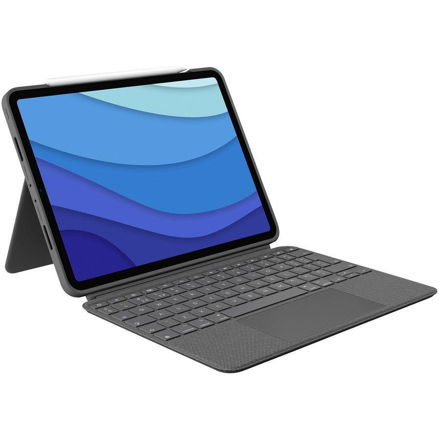 Logitech Combo Touch Keyboard/Cover Case for 11" Apple Logitech iPad Pro iPad Pro (2nd Generation) iPad Pro (3rd Generation) Tablet - Oxford Gray