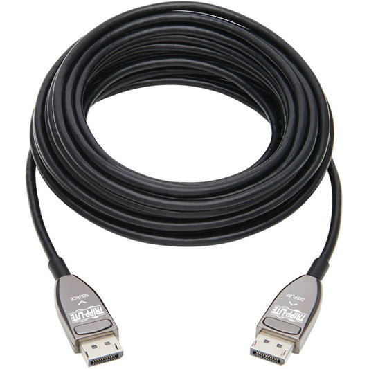 Tripp Lite DisplayPort Active Optical Cable (AOC) 8K 60 Hz (M/M) CL3 Rated Latching Connectors Black 10 m (33 ft.)