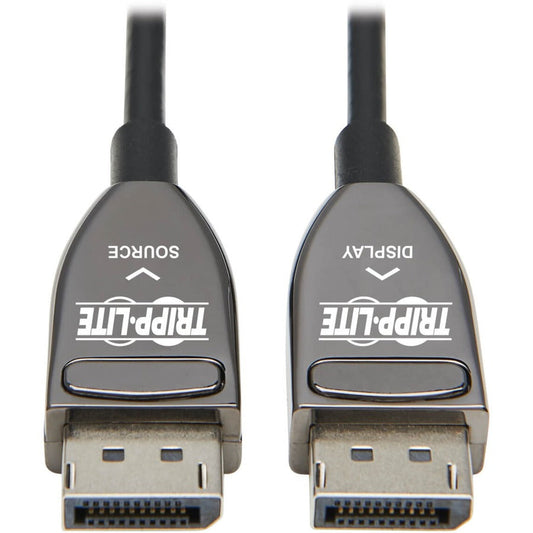 Tripp Lite DisplayPort Active Optical Cable (AOC) 8K 60 Hz (M/M) CL3 Rated Latching Connectors Black 30 m (98 ft.)