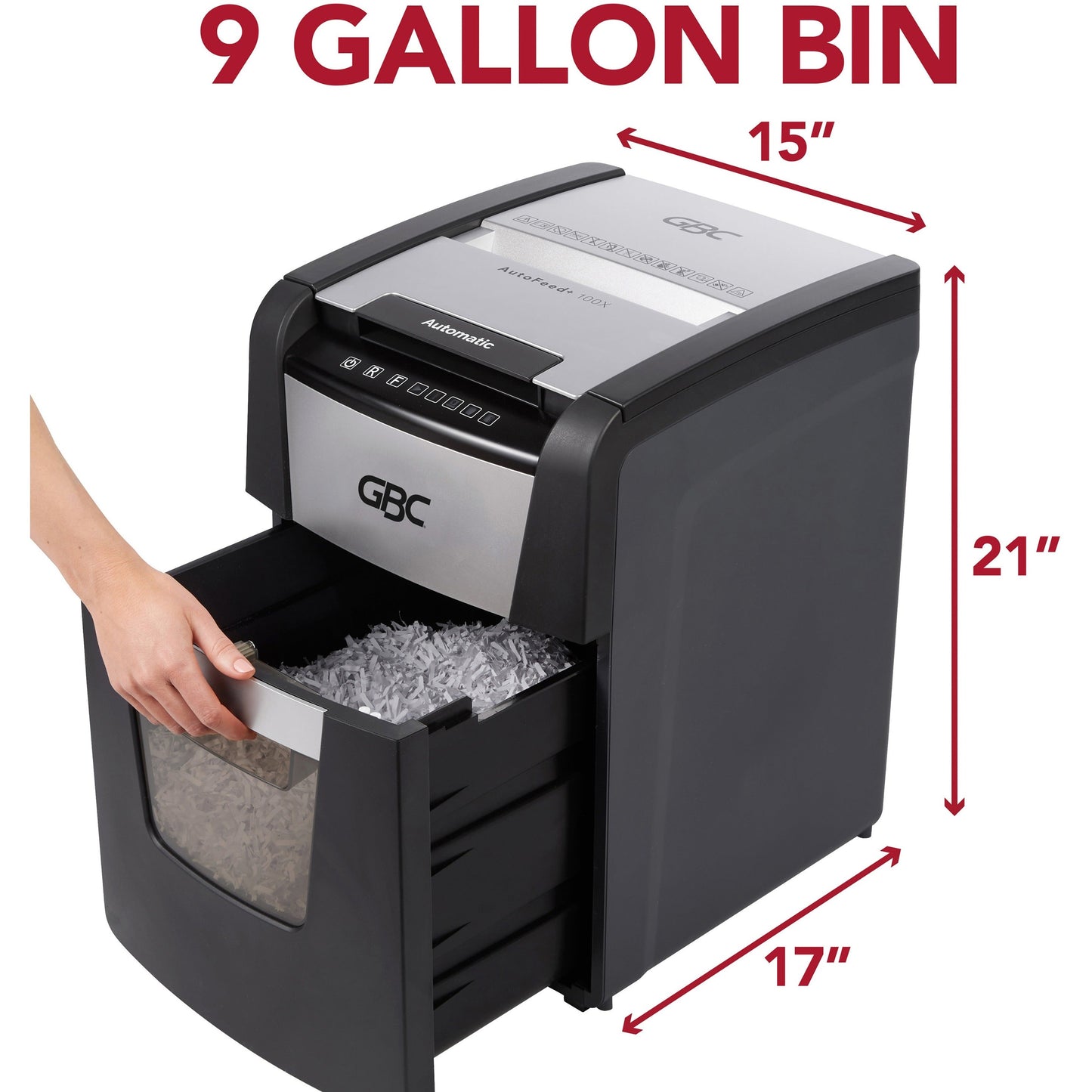 GBC AutoFeed+ Home Office Shredder 100M Micro-Cut 100 Sheets