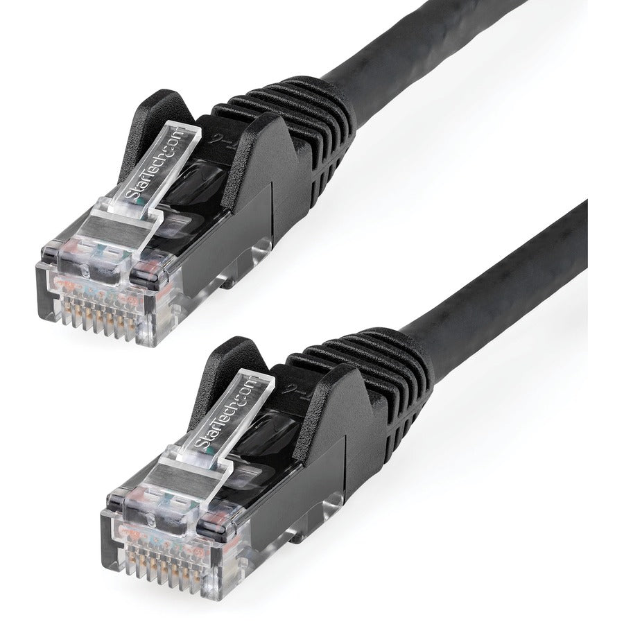 StarTech.com 25ft (7.6m) CAT6 Ethernet Cable LSZH (Low Smoke Zero Halogen) 10 GbE Snagless 100W PoE UTP RJ45 Black Network Patch Cord ETL