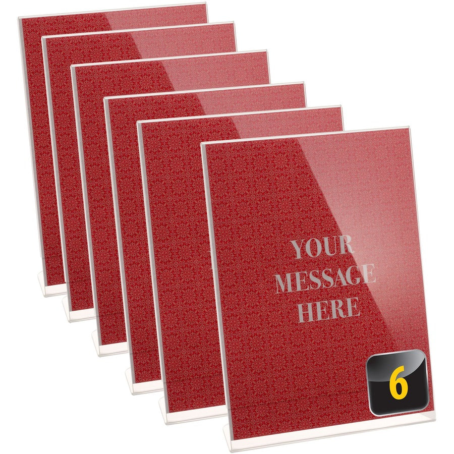 Officemate Slanted Vertical Sign Holder 6PK