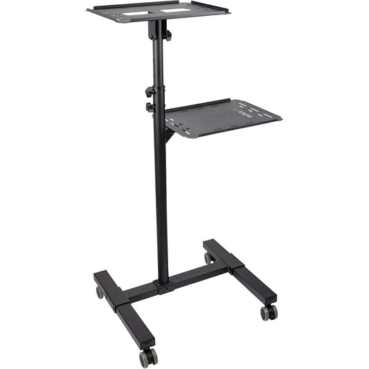 StarTech.com Mobile Projector and Laptop Stand/Cart Heavy Duty Portable Projector Stand/Presentation Cart (22lb/shelf) Height Adjustable