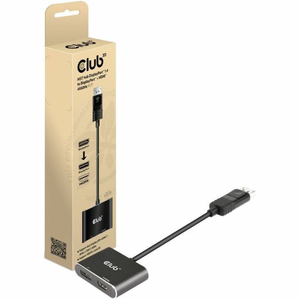 Club 3D MST Hub DisplayPort 1.4 to DisplayPort + HDMI 4K60Hz M/F