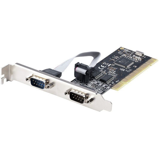 StarTech.com 2-Port PCI RS232 Serial Adapter Card Dual Serial DB9 Ports Expansion/Controller Card Windows/Linux Standard/Low Profile