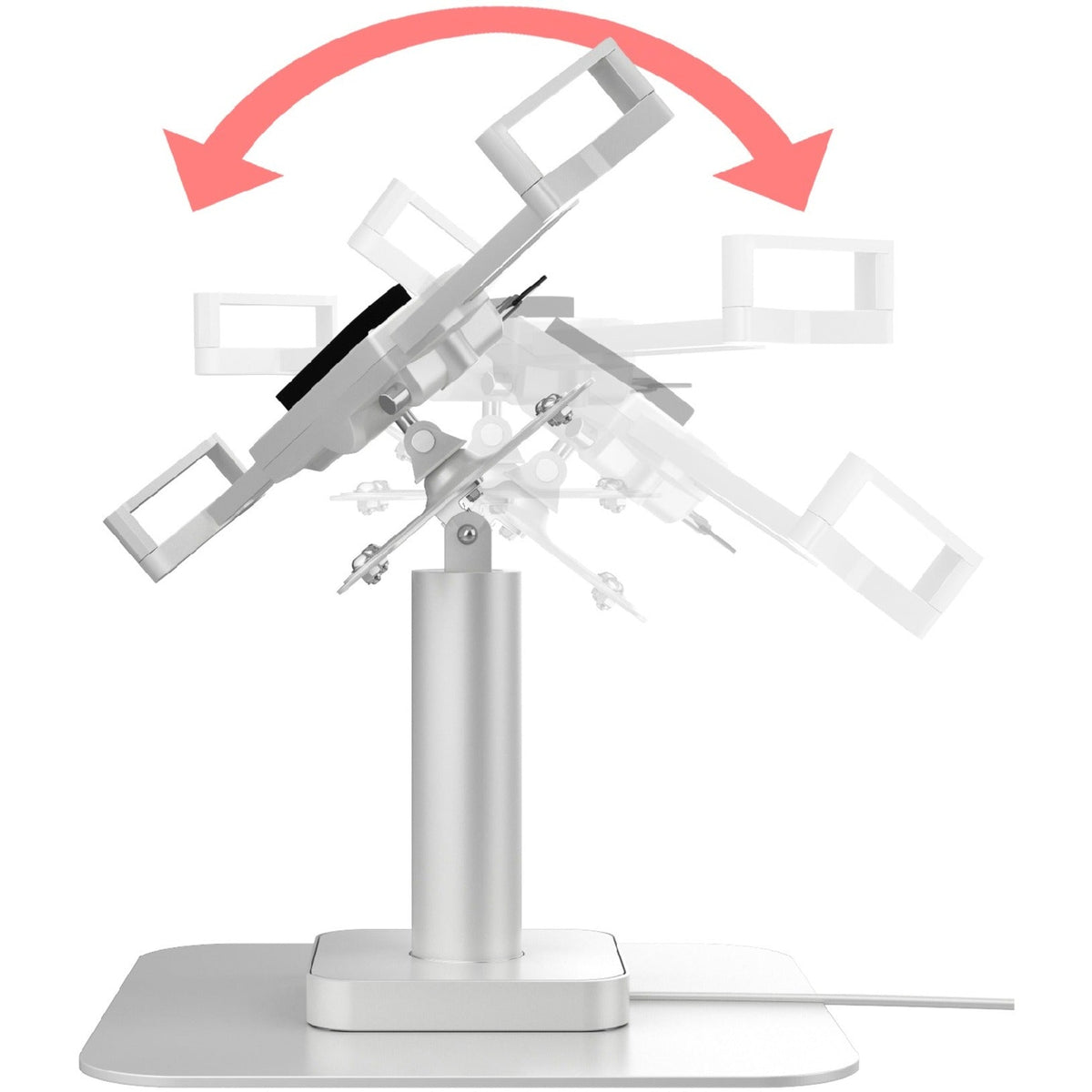 CTA Digital Desk Mount with Integrated 2 Port USB Hub w/ Universal Holder (White)