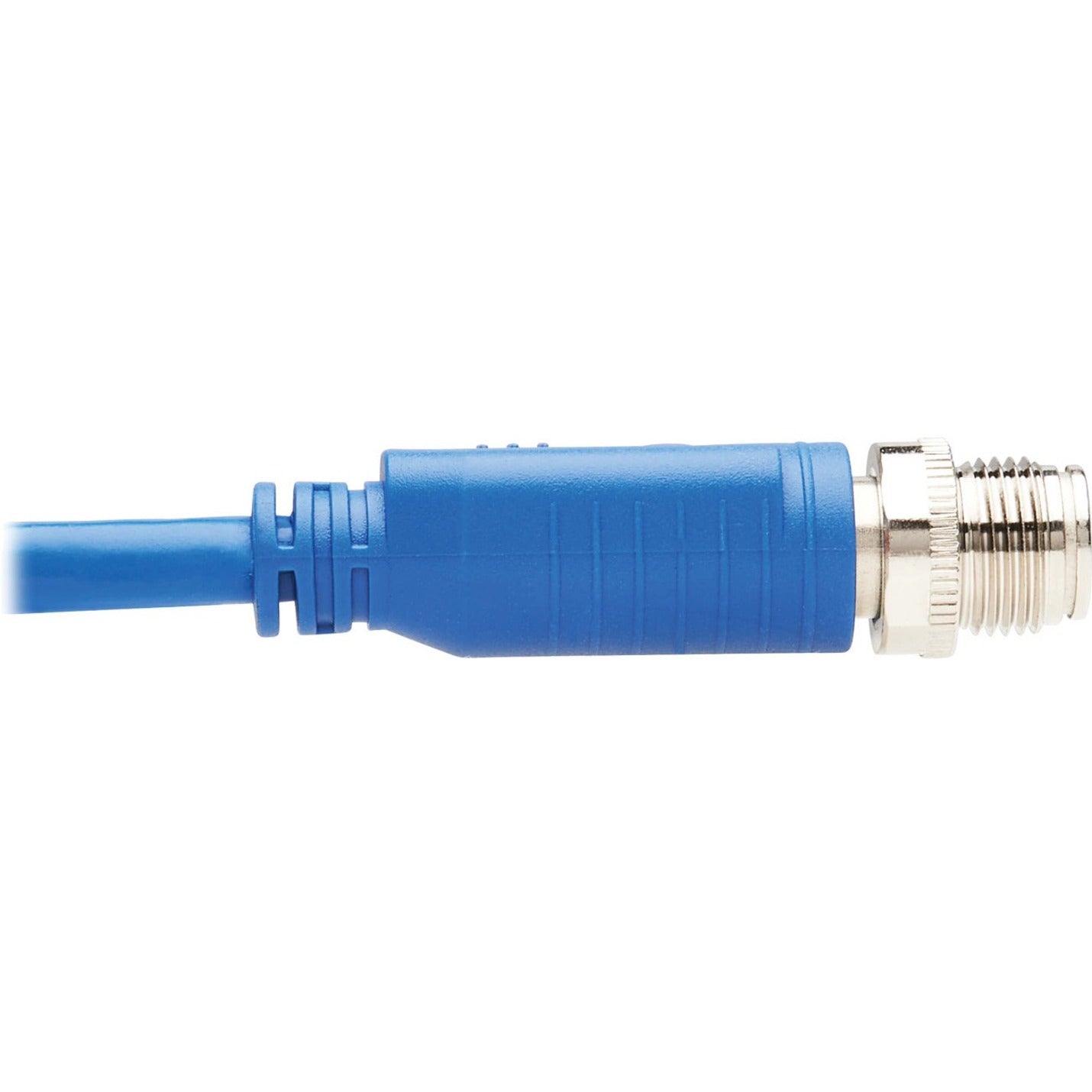 Tripp Lite M12 X-Code Cat6 1G UTP CMR-LP Ethernet Cable (Right-Angle M/M) IP68 PoE Blue 1 m (3.3 ft.)