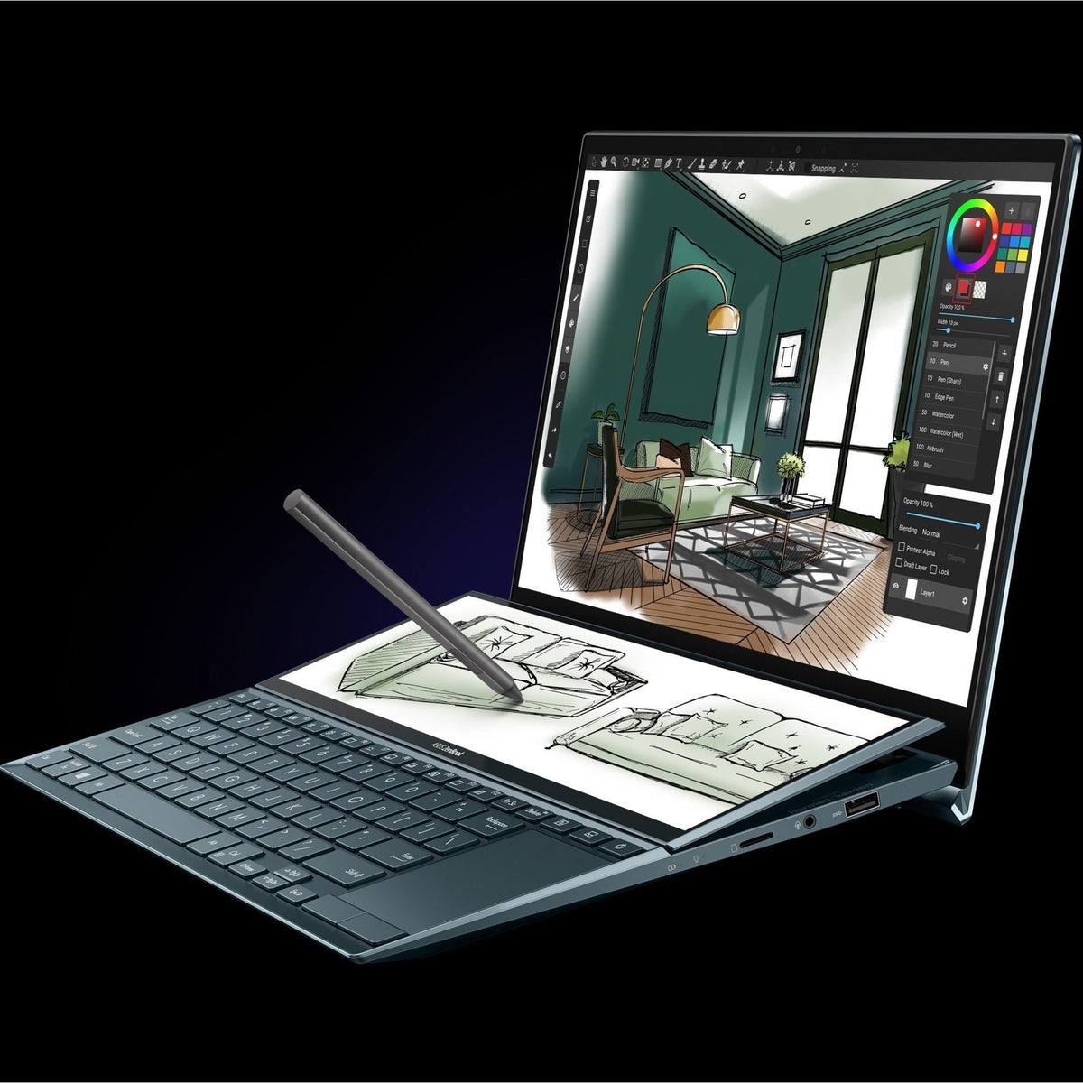 Asus ZenBook Duo 14 UX482 UX482EAR-DB71T 14" Touchscreen Notebook - Full HD - 1920 x 1080 - Intel Core i7 11th Gen i7-1195G7 Quad-core (4 Core) 3 GHz - 8 GB Total RAM - 512 GB SSD - Celestial Blue