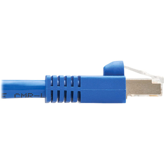 Tripp Lite M12 X-Code Cat6a 10G F/UTP CMR-LP Shielded Ethernet Cable (Right-Angle M12 M/RJ45 M) IP68 PoE Blue 10 m (32.8 ft.)