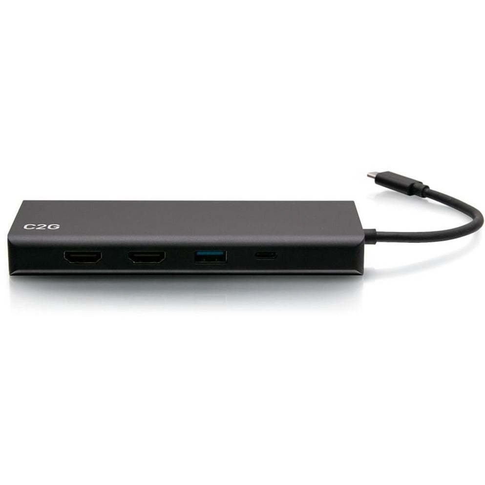 C2G USB C Dual Monitor Laptop Docking Station - HDMI Ethernet USB-A 3.5mm Audio - Up to 60W Power Delivery