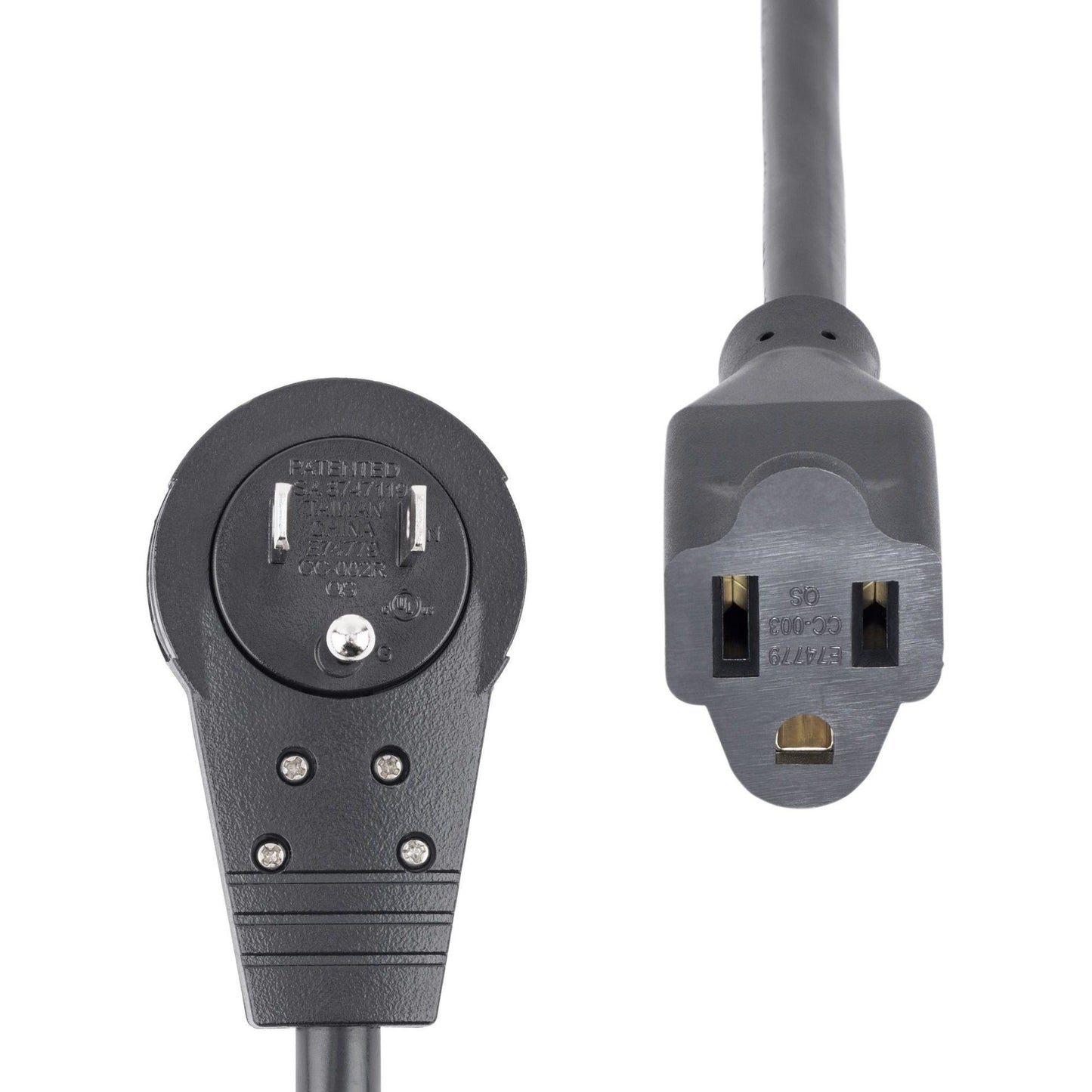 StarTech.com 6ft Power Extension Cord Rotating Flat Plug Extension Cord NEMA 5-15P to NEMA 5-15R Cable 16 AWG 125V/15A UL Certified