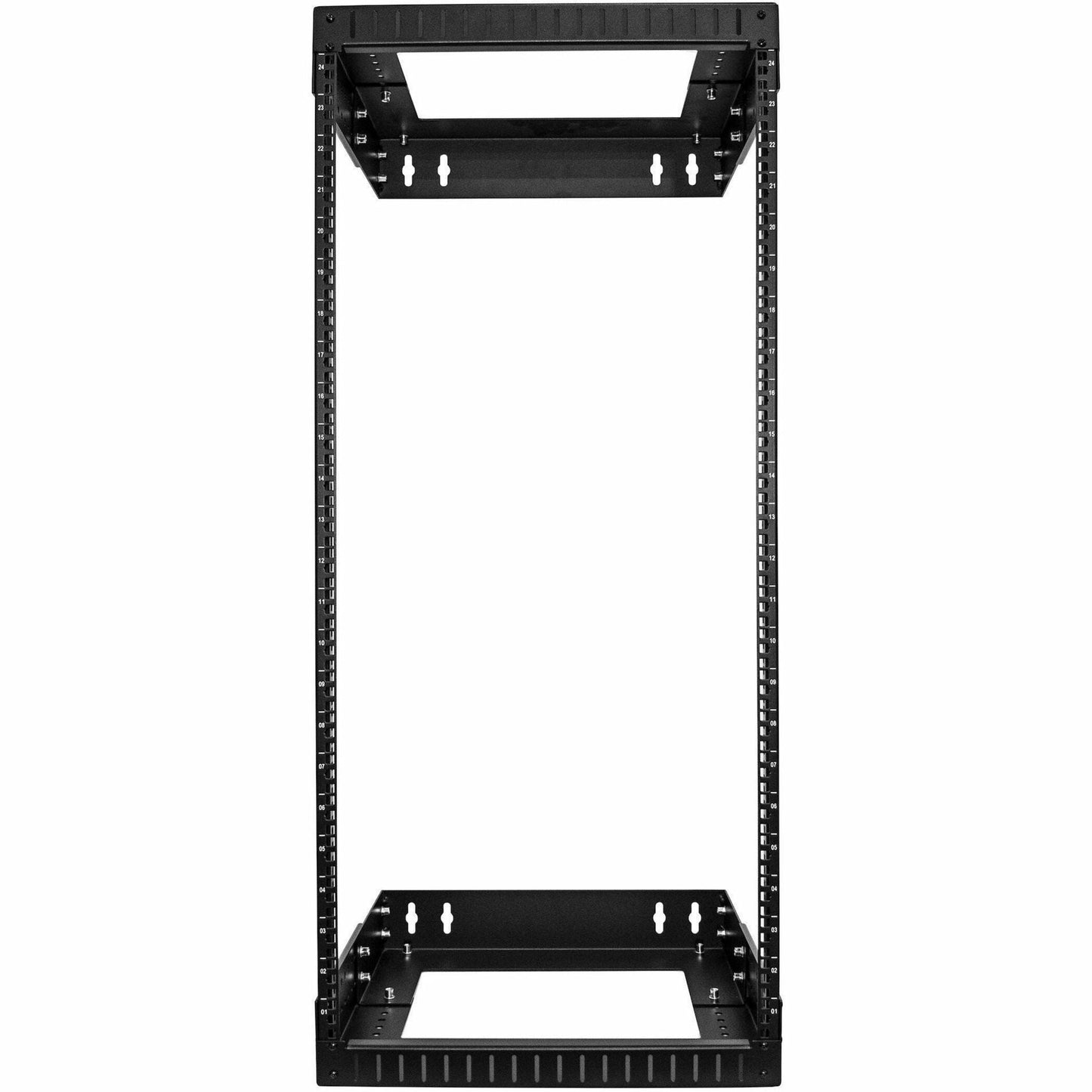 StarTech.com 2-Post 24U Heavy-Duty Wall Mount Network Rack 19" Open Frame Server Rack with Adjustable Depth Data Rack for IT Equipment~