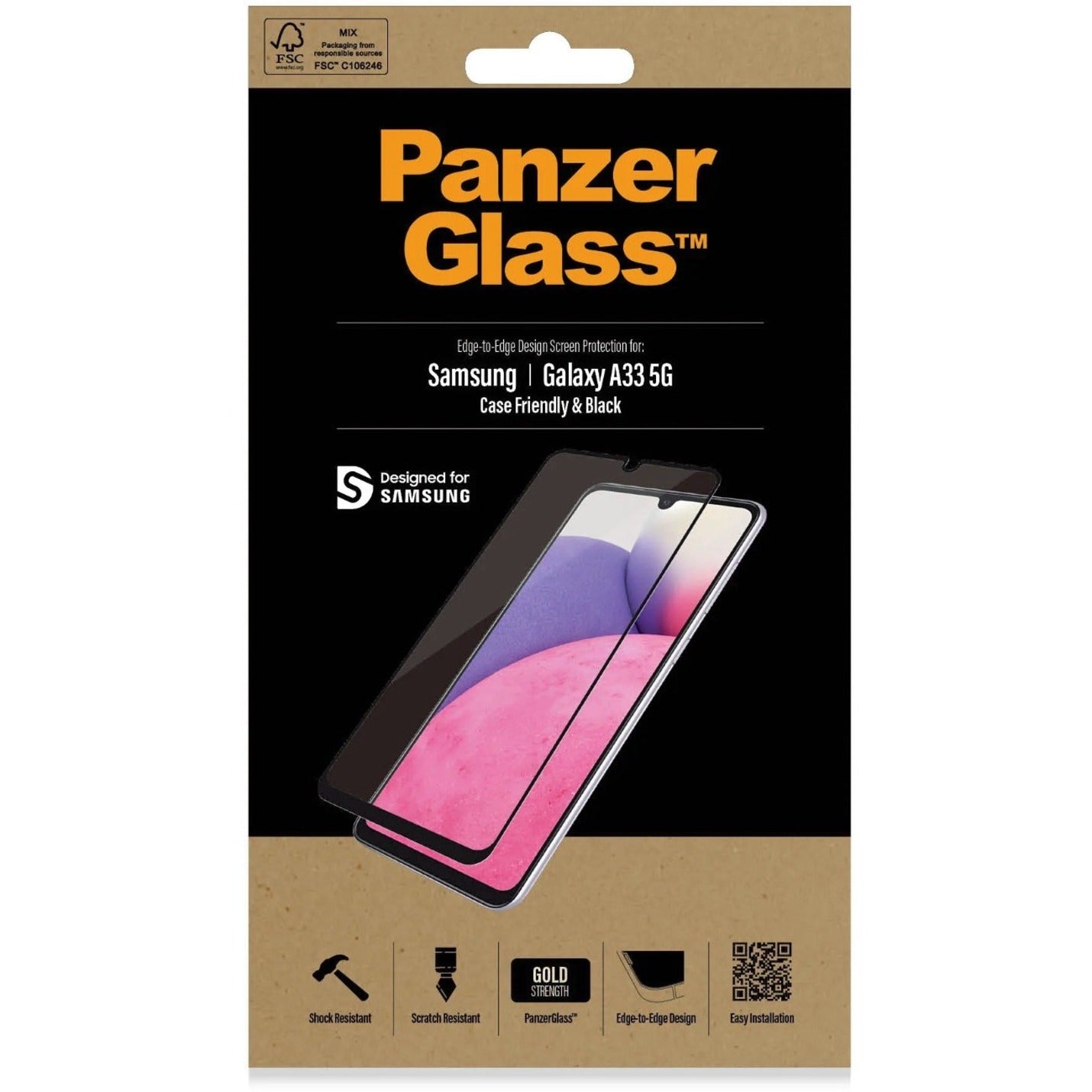 PanzerGlass Original Screen Protector Crystal Clear Black