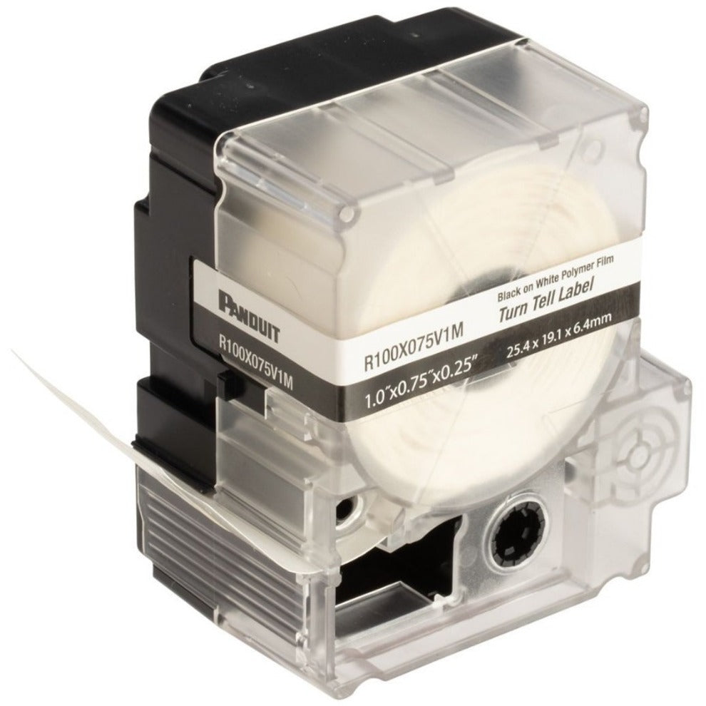 Panduit PXE R100X075V1M MP Printer Turn-Tell Label Vinyl White 0.75"x1" 0.25"POH