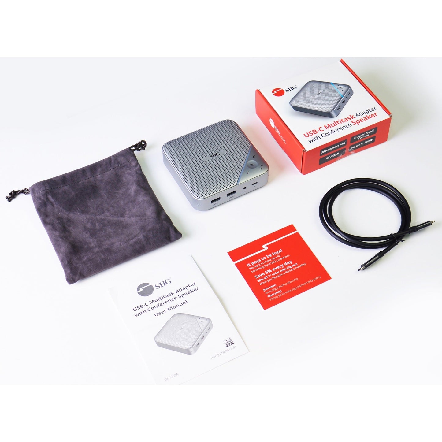 USB-C Multitask Mini Dock with Conference Speaker