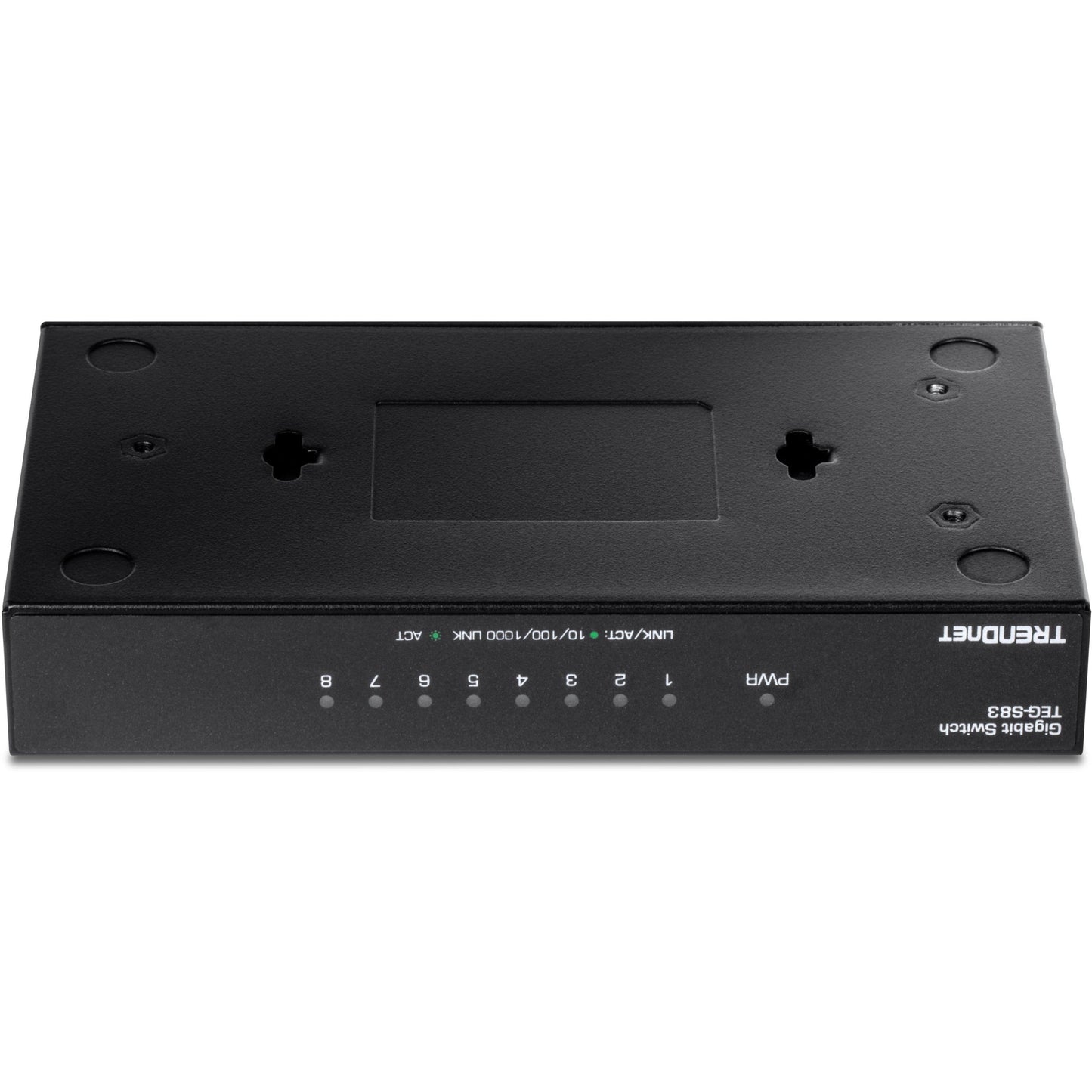 TRENDnet 8-Port Gigabit Desktop Switch TEG-S83 8 x Gigabit RJ-45 Ports 16Gbps Switching Capacity Fanless Design Metal Enclosure Lifetime Protection Black