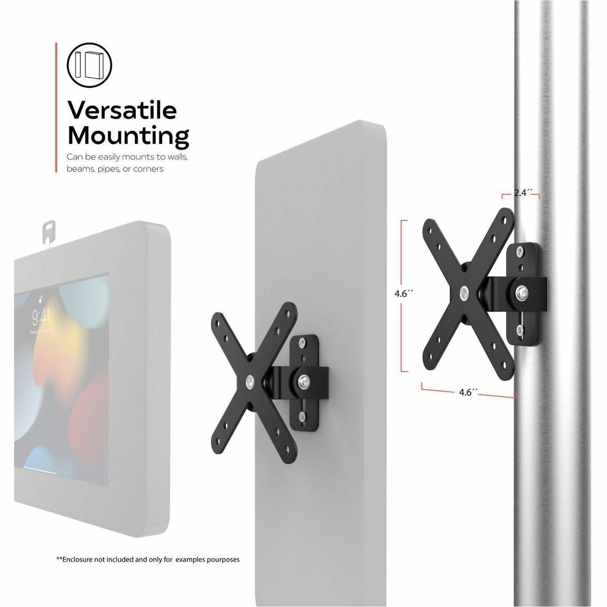 CTA Digital Articulating VESA Plate for Poles Beams and Corners - Black