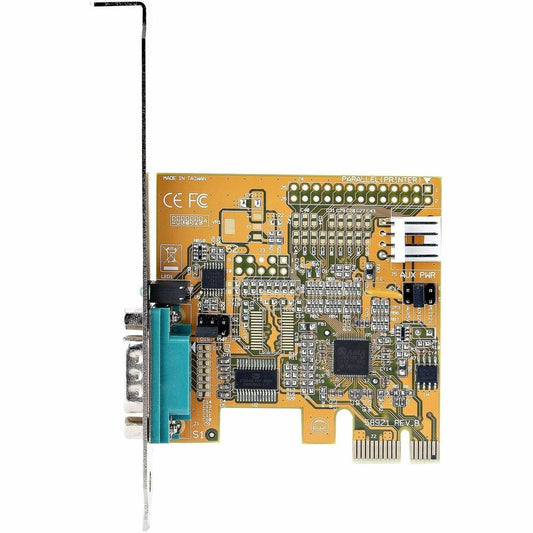 StarTech.com 1-Port PCI Express Serial Card PCIe to RS232 (DB9) Serial Interface Card 16C1050 UART COM Retention Low Profile Win & Linux